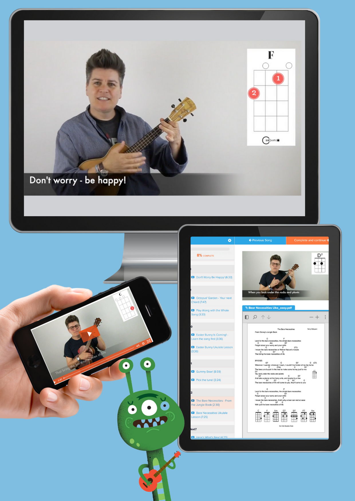 learn ukulele computer tablet iphone