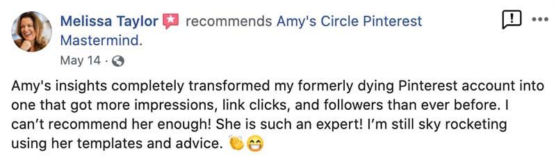 Amy Locurto Pinterest Mastermind Praise