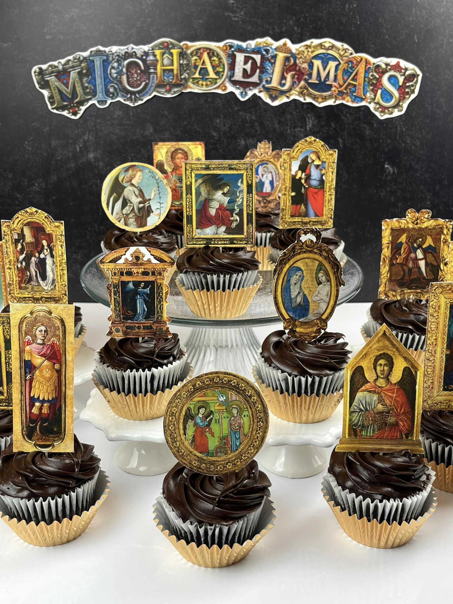 Michaelmas Banner and Cupcake Toppers