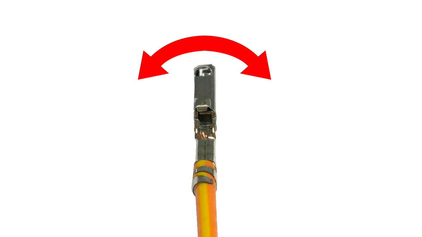 visually inspect crimped terminal to troubleshoot crimp applicator issues 