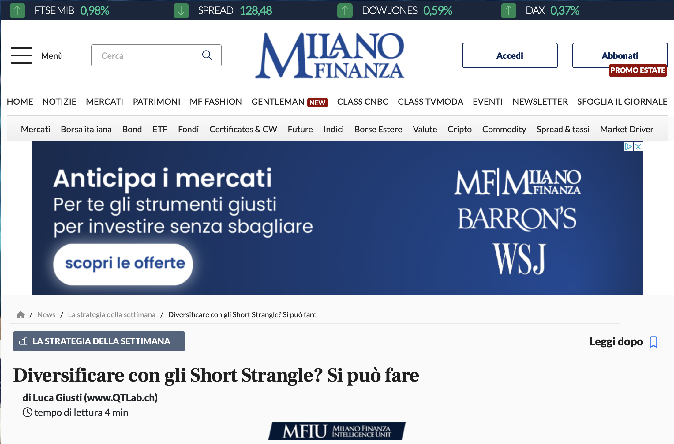 recensione libro trading milano finanza