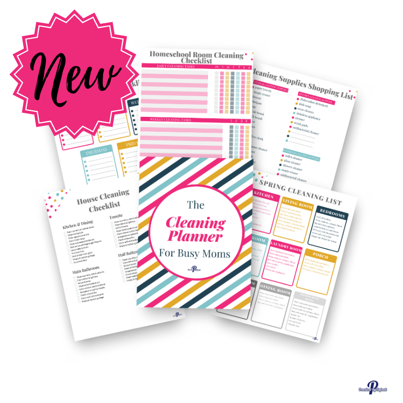inside pages of the cleaning planner for busy moms