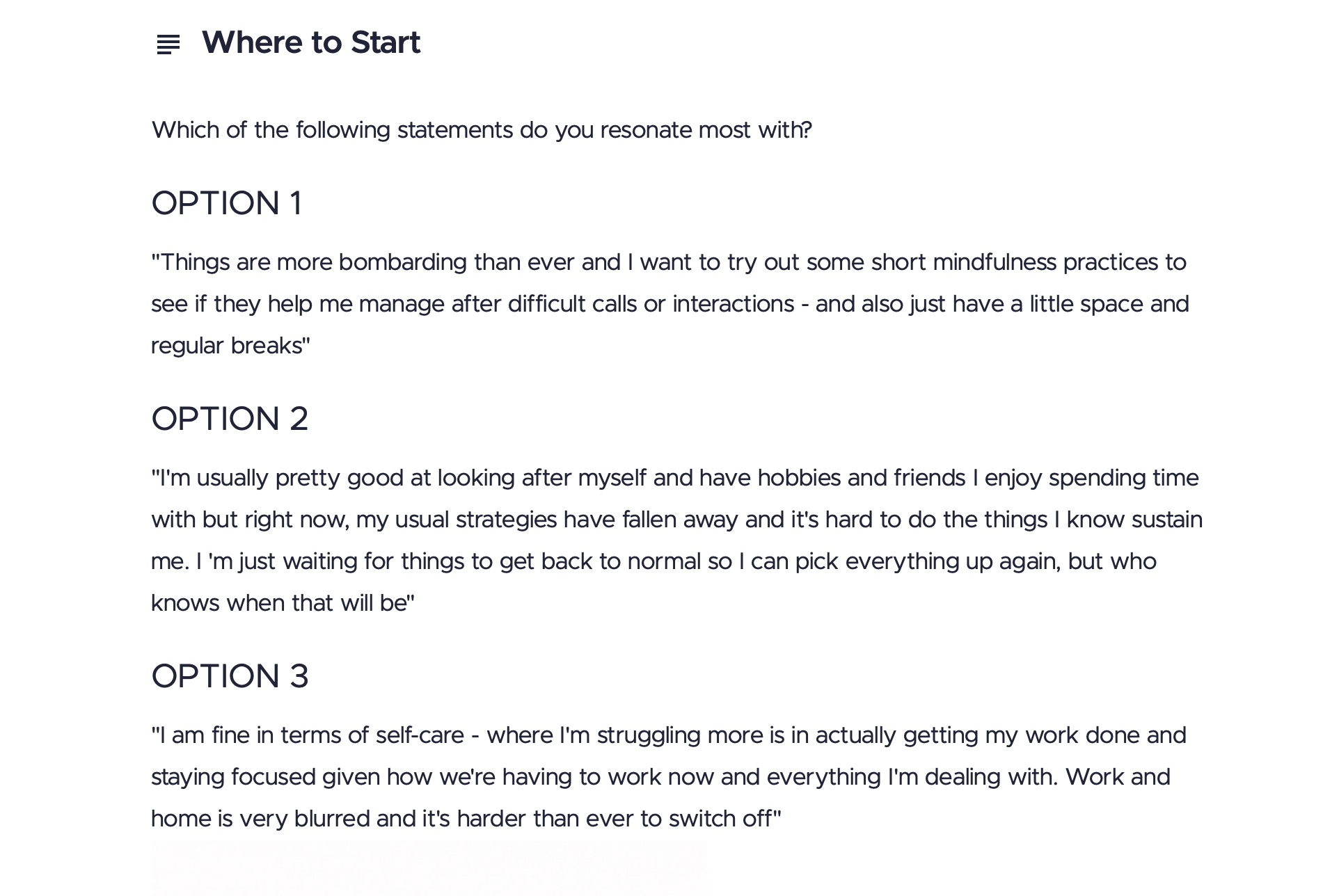 where to start graphic from course introducing the 3 module topics