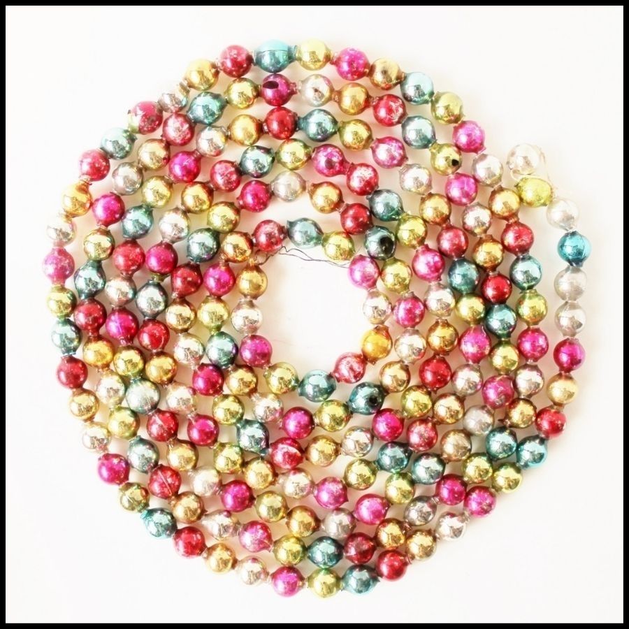 Vintage Multi-colored mercury glass garland