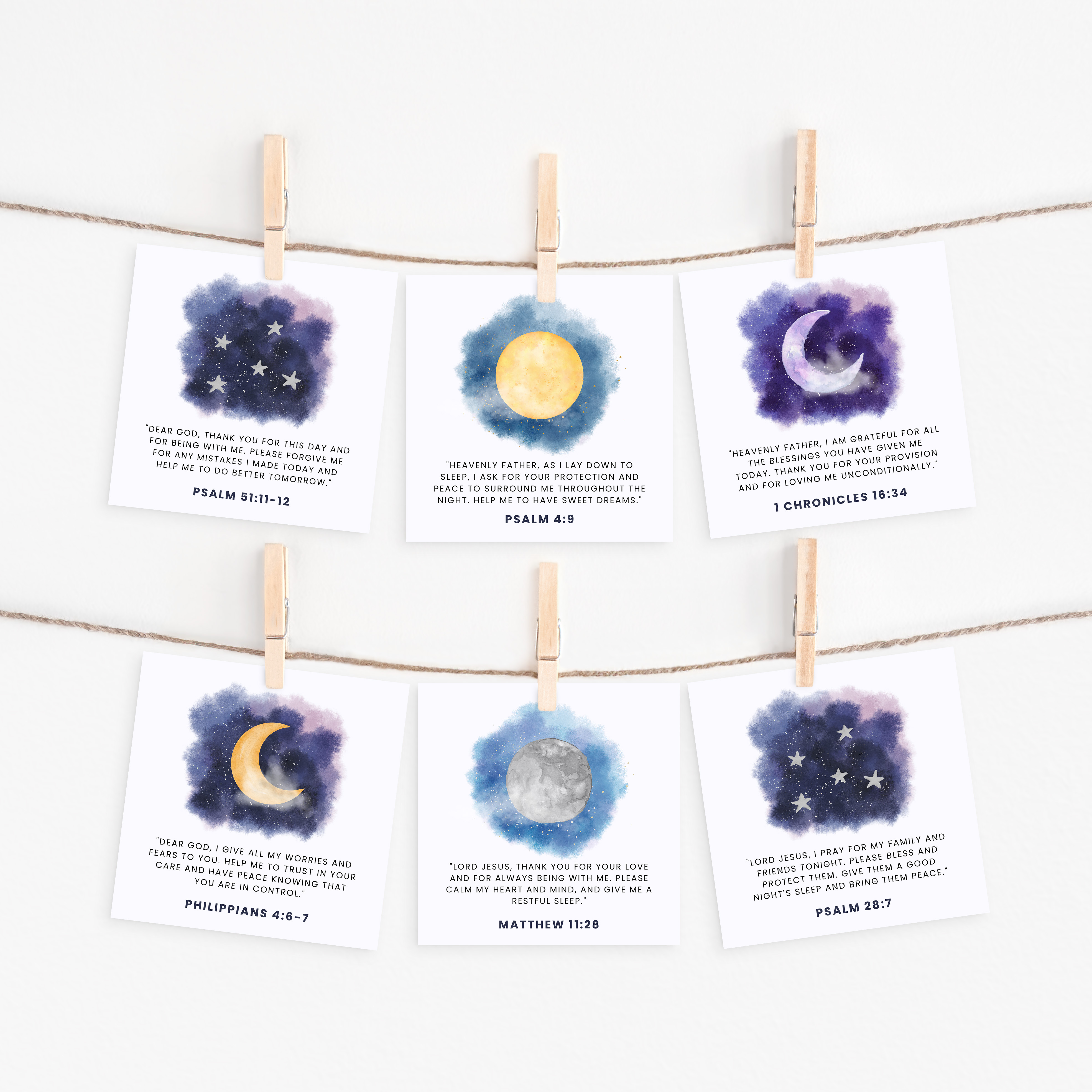 Nighttime Prayer Cards Set