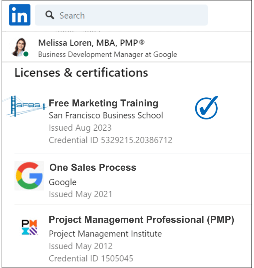 Free Marketing Training Program LinkedIn Profile