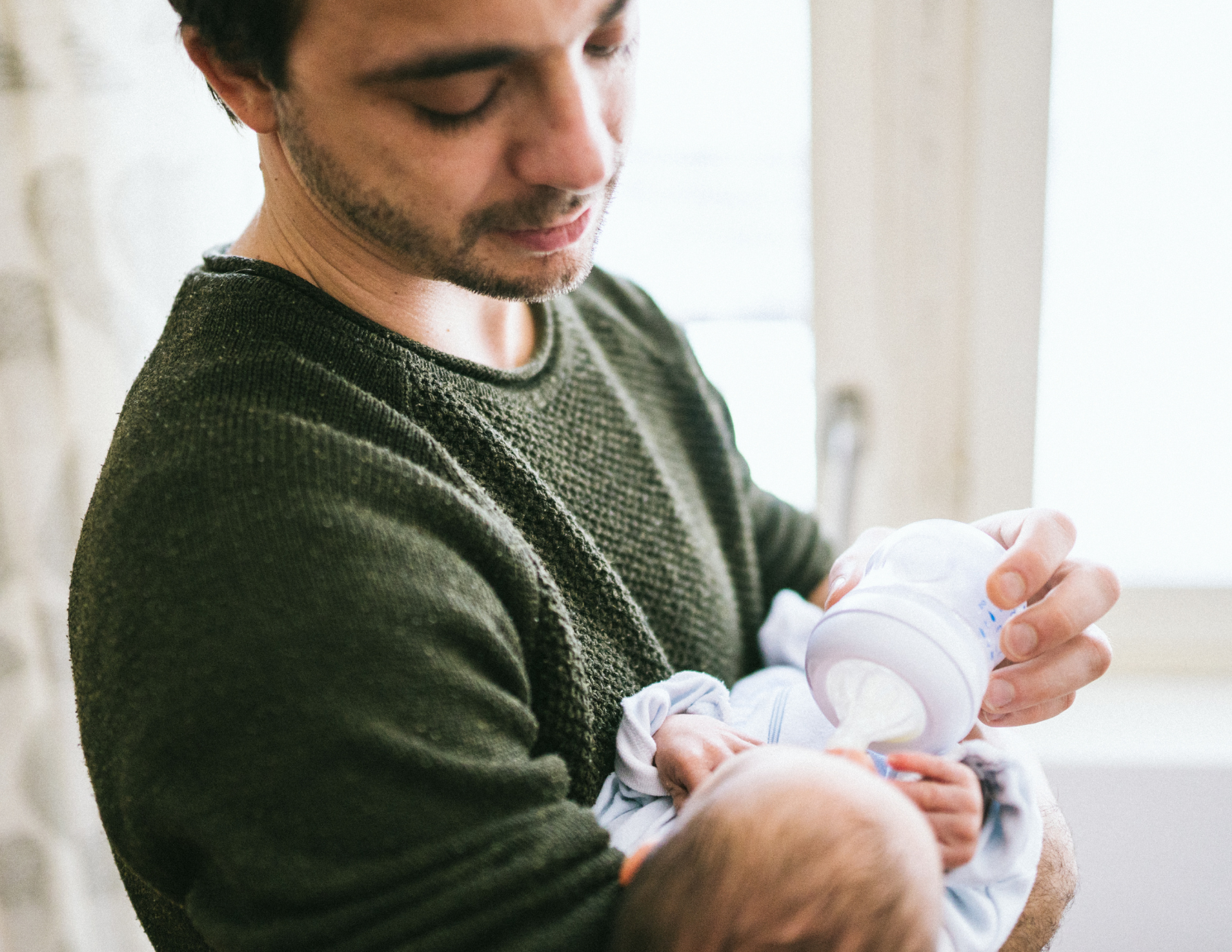 bottle-feeding baby