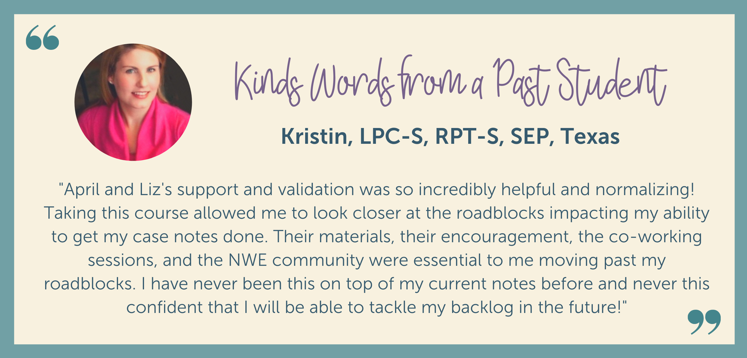 Writing Notes With Ease Testimonials