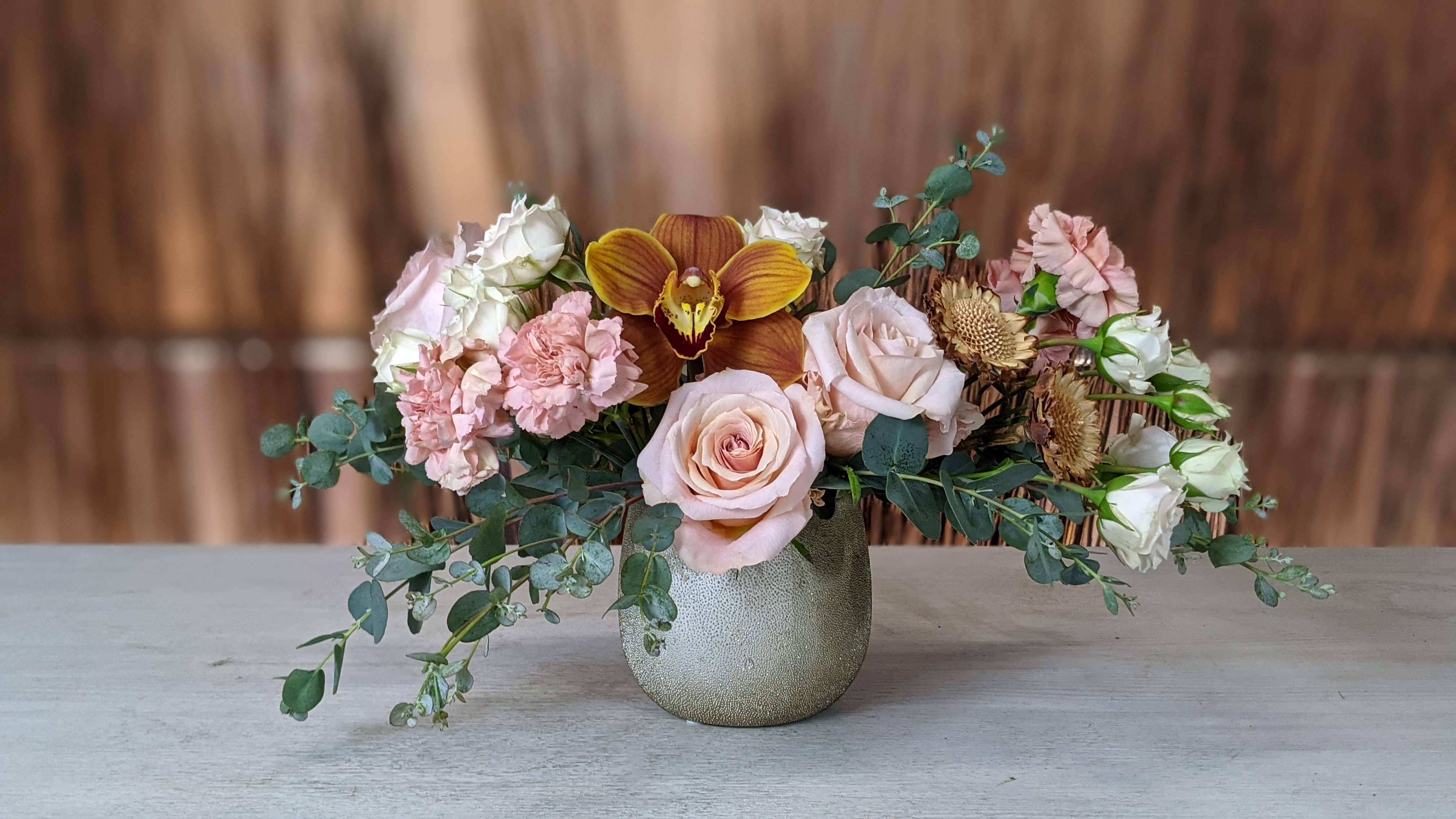 Soft Neutral flowers in a vase