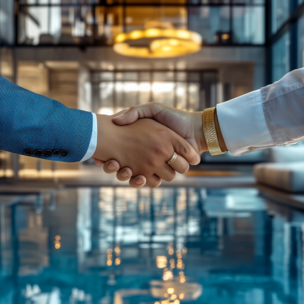 An image of a handshake or a reassuring gesture, symbolizing trust and commitment. 
