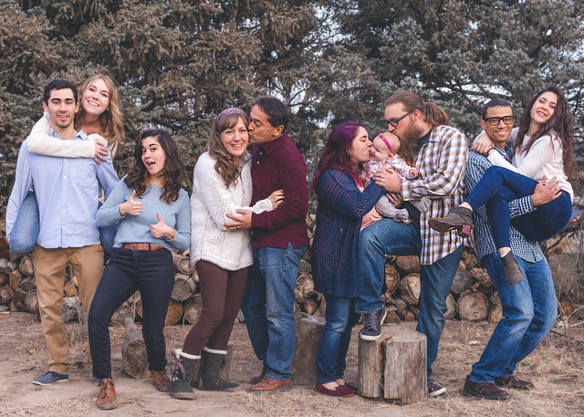 Young family having fun