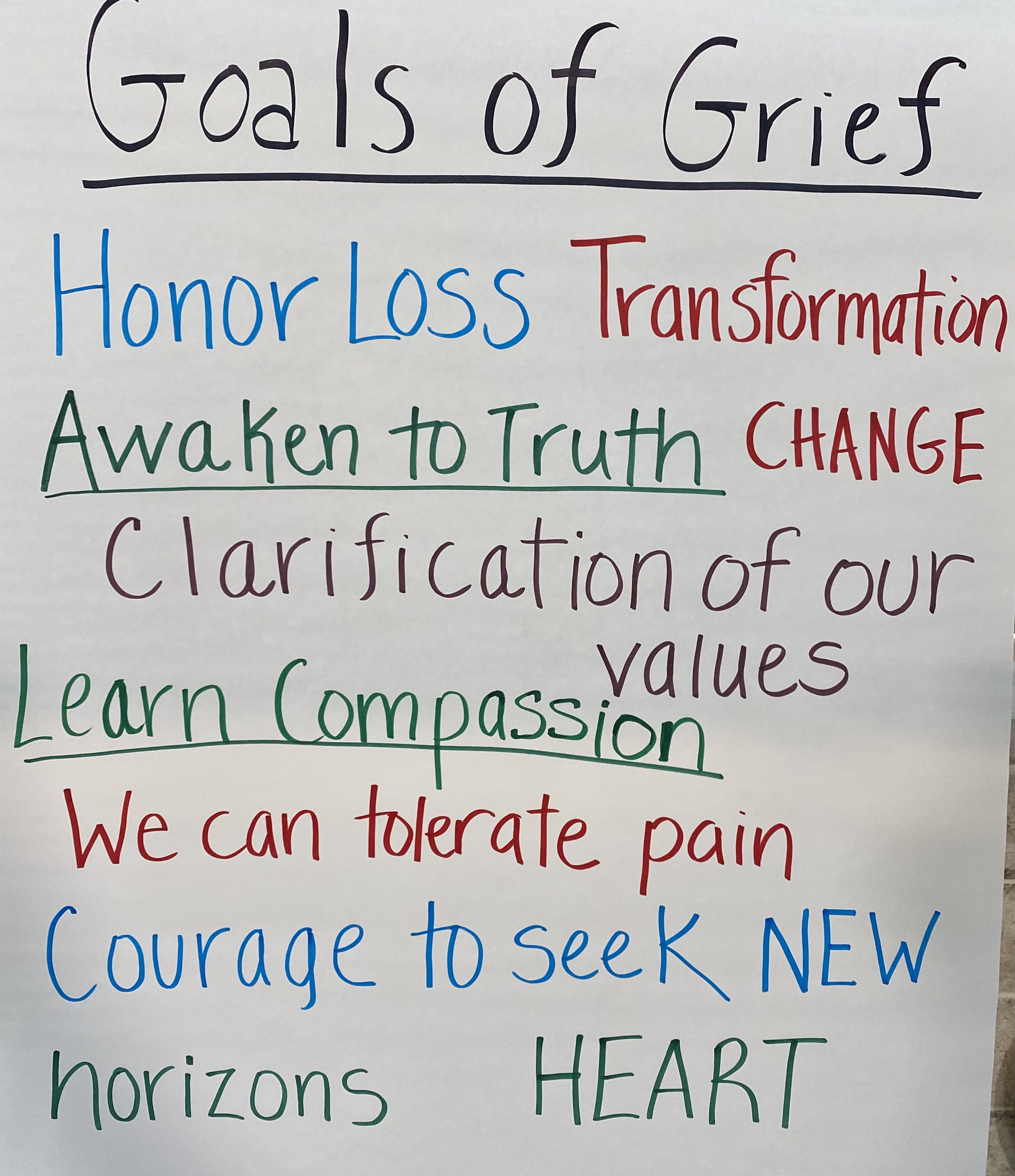 Learn the Goals of Grief