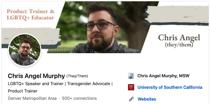 Chris Angel LinkedIn profile screenshot