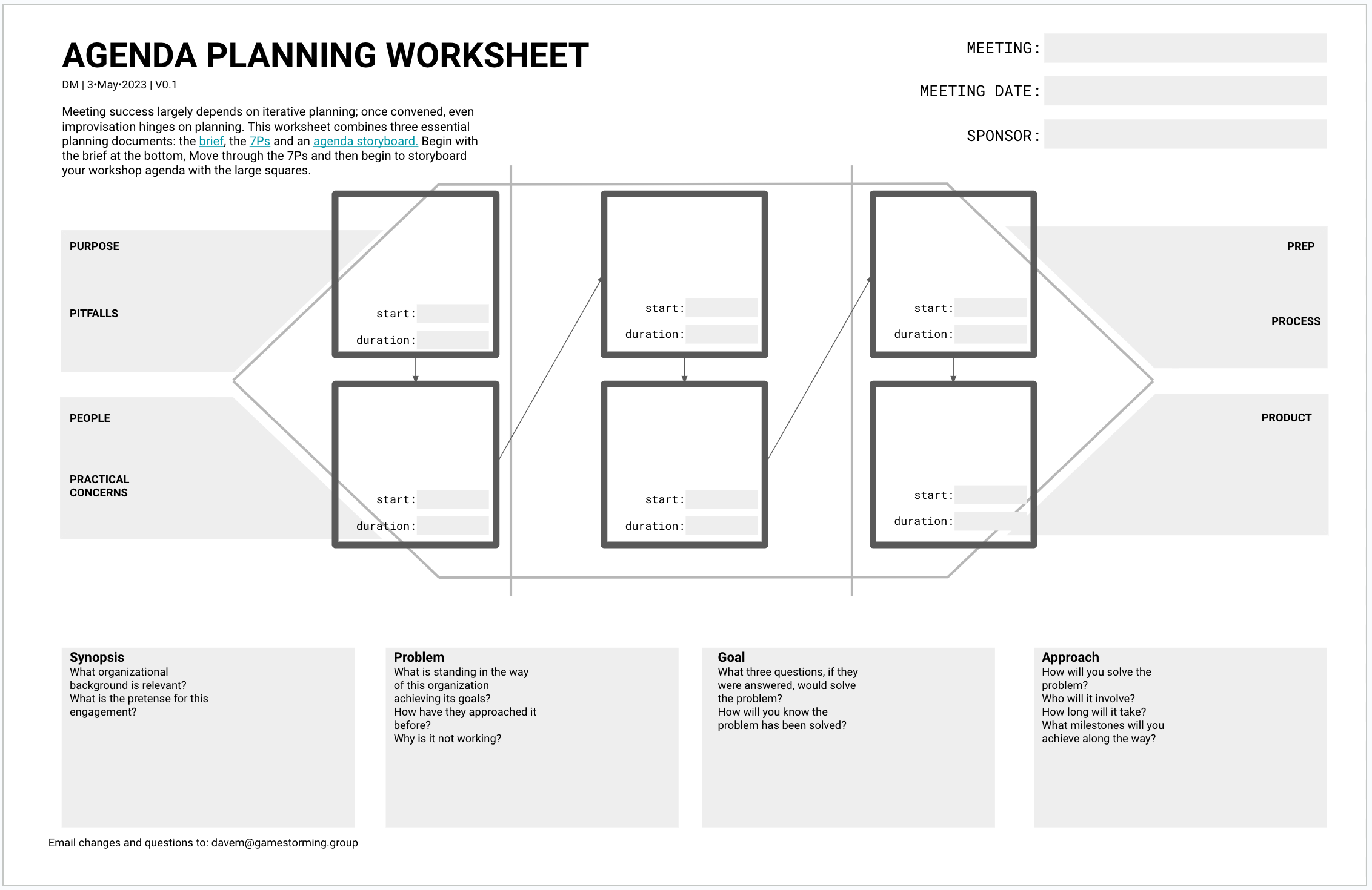 A planning worksheet