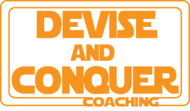 Devise &amp;amp; Conquer Coaching Logo with a Star-Wars inspired boarder
