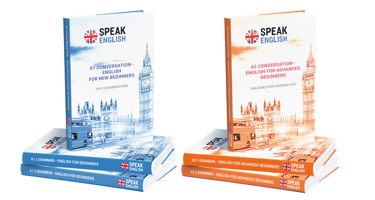 A1 and A2 level English course package for beginners with books included in the price