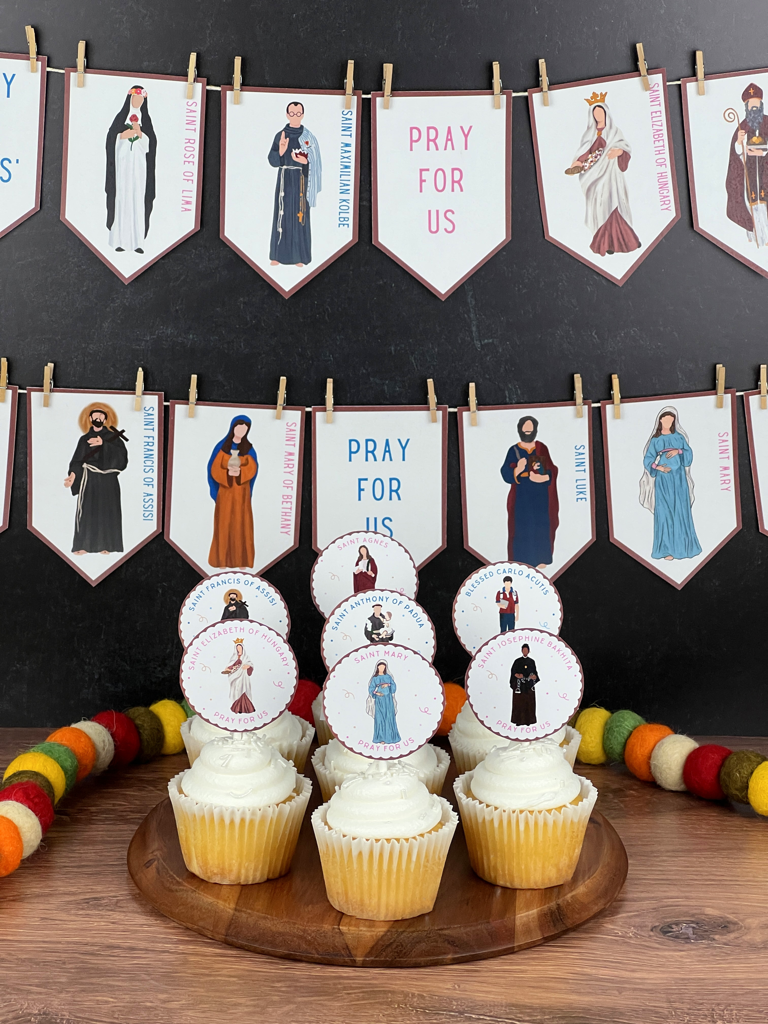 All Saints Day Banner and Cupcake Toppers