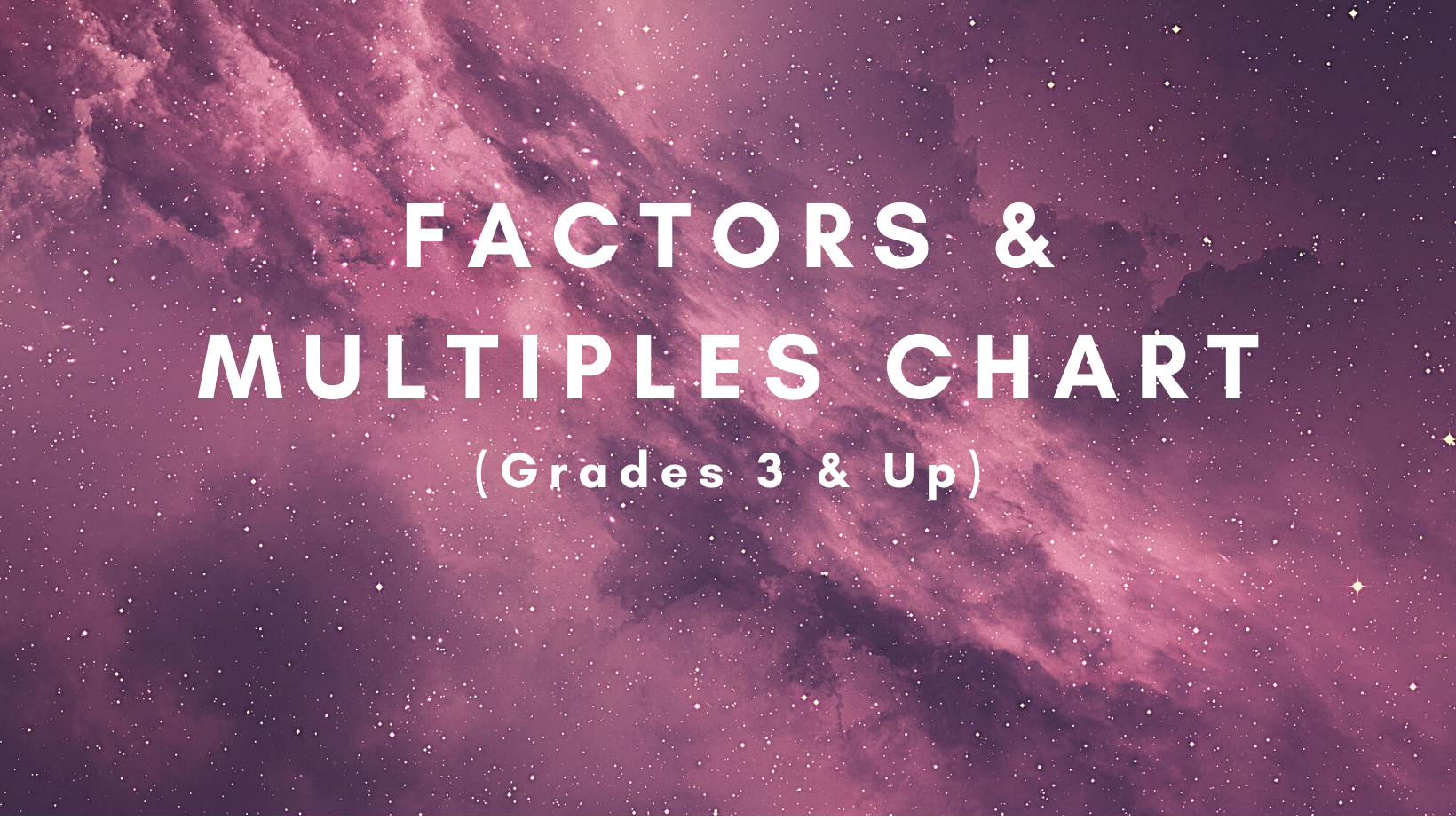 Factors and Multiples Chart