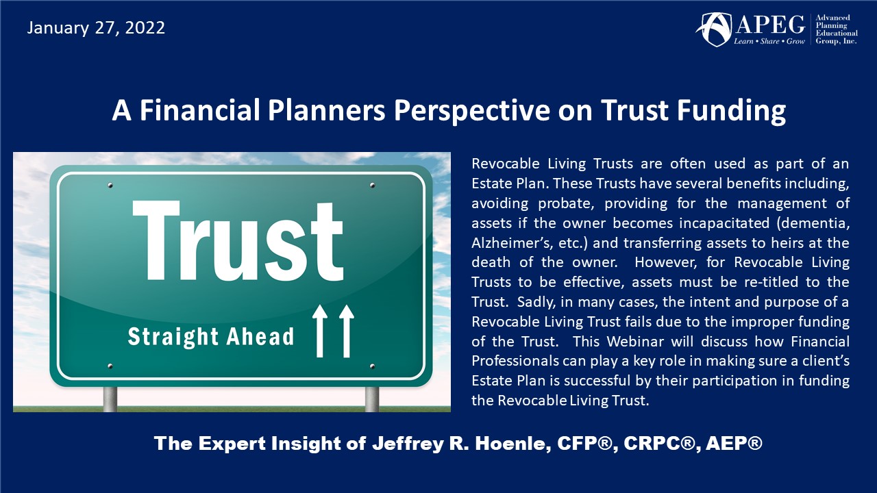 APEG A Financial Planners Perspective on Trust Funding