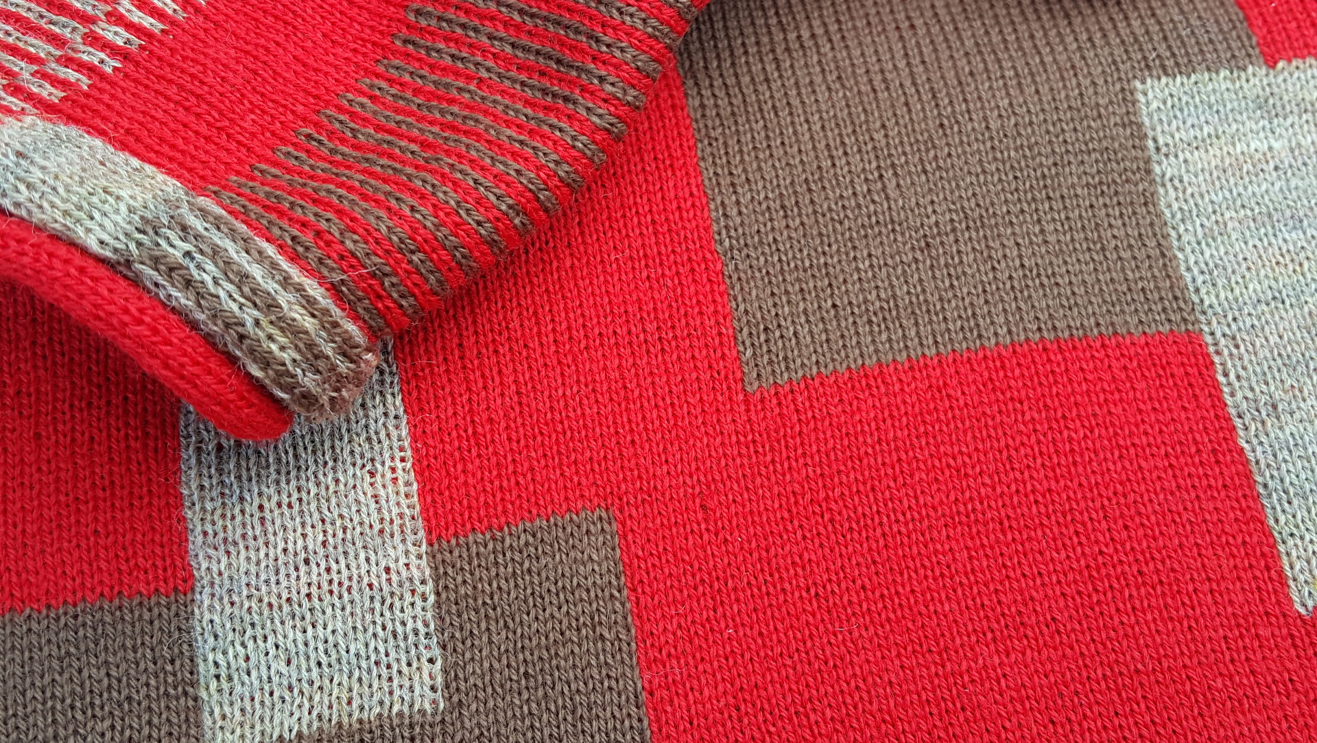 Wool jacquard sweater knit fabric