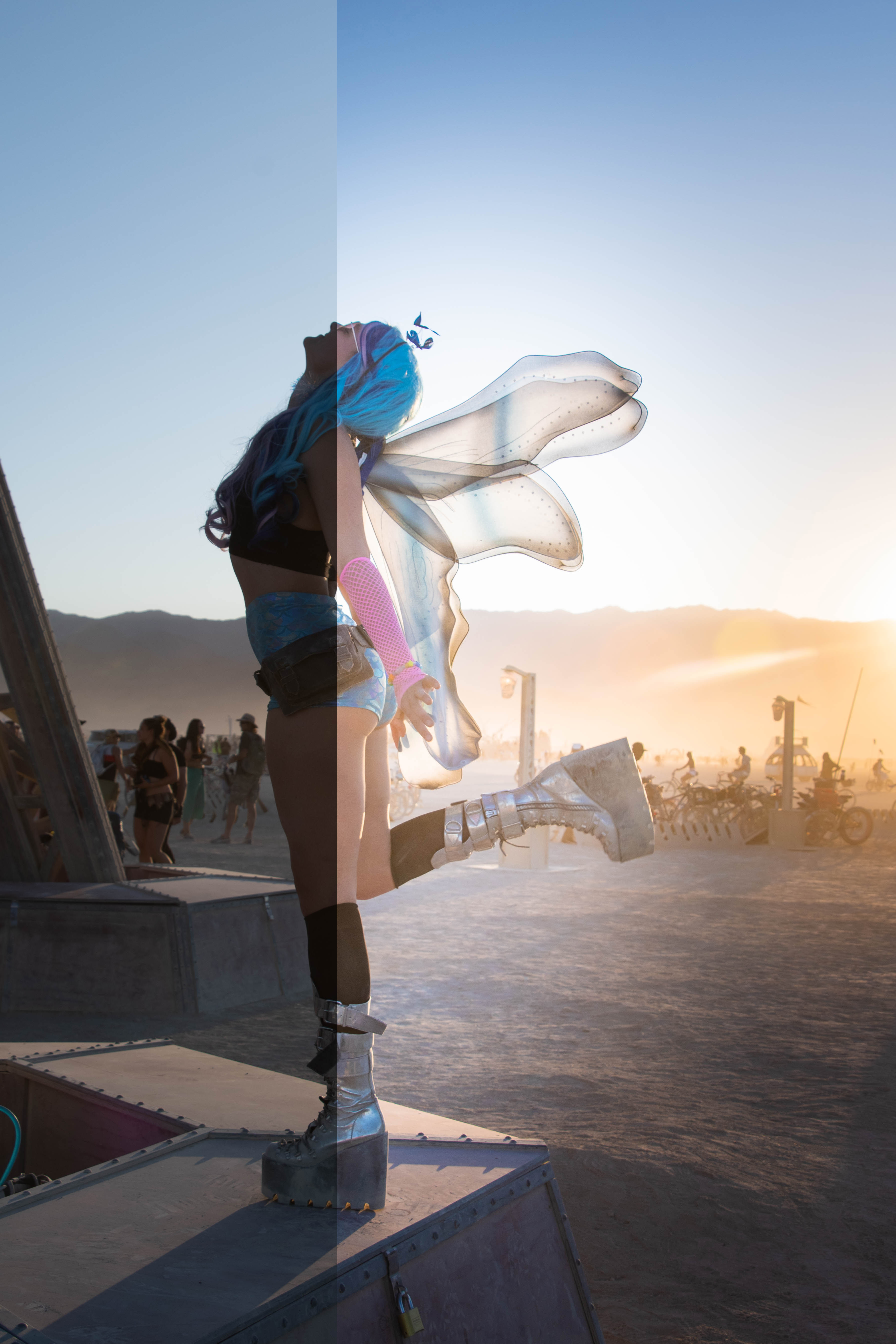 burning man photo edit example with lightroom