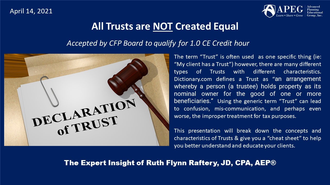 APEG All Trusts are NOT Created Equal