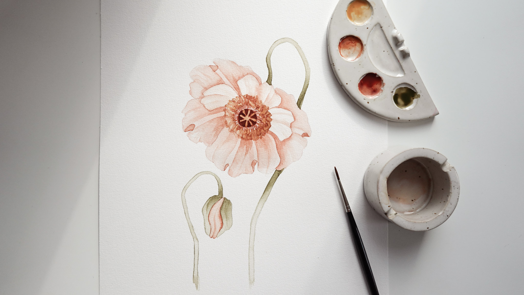 Floral online watercolor art classes