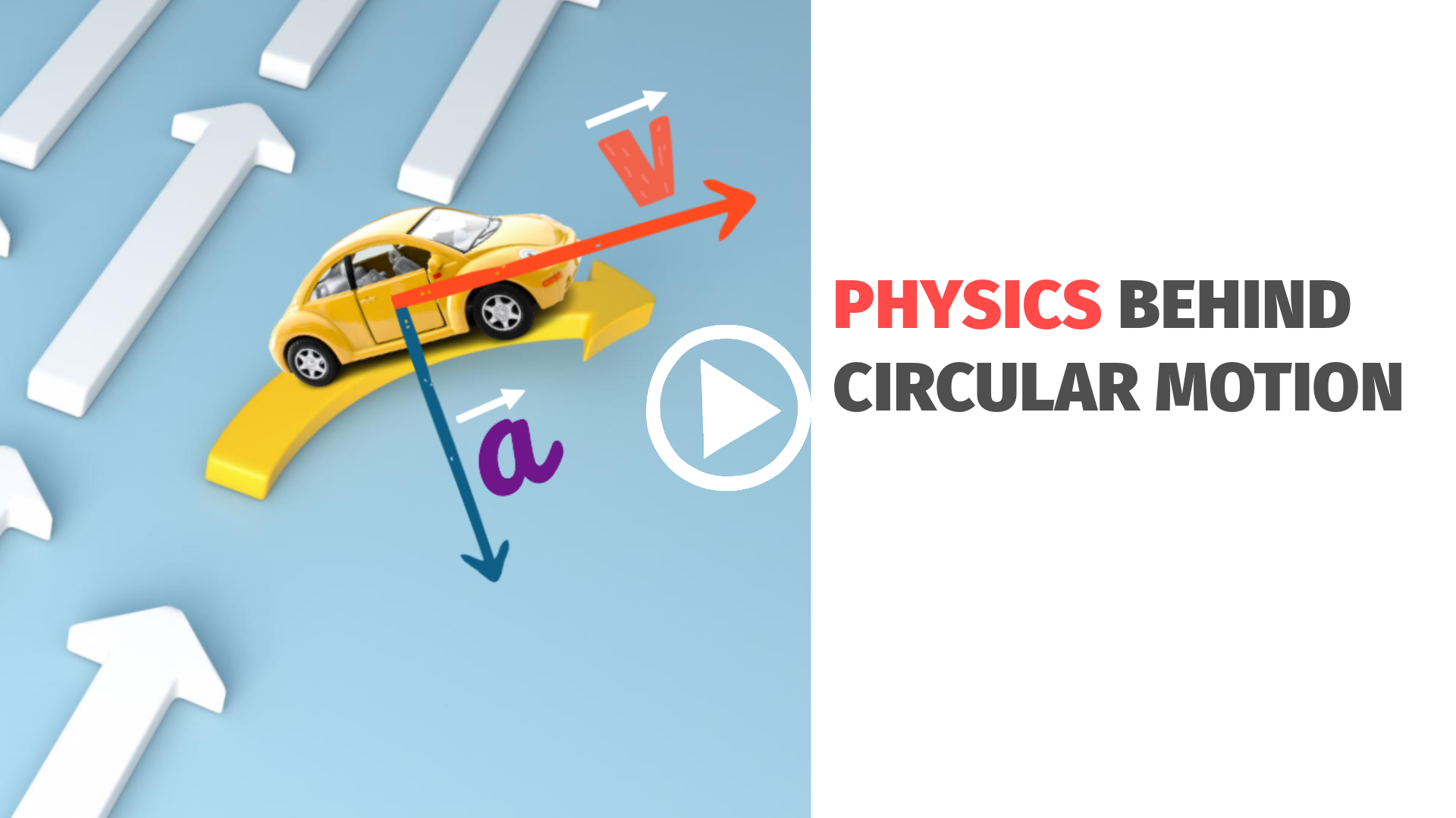 direction of the centripetal force and centripetal acceleration depicted with vectors on a car in circular motion