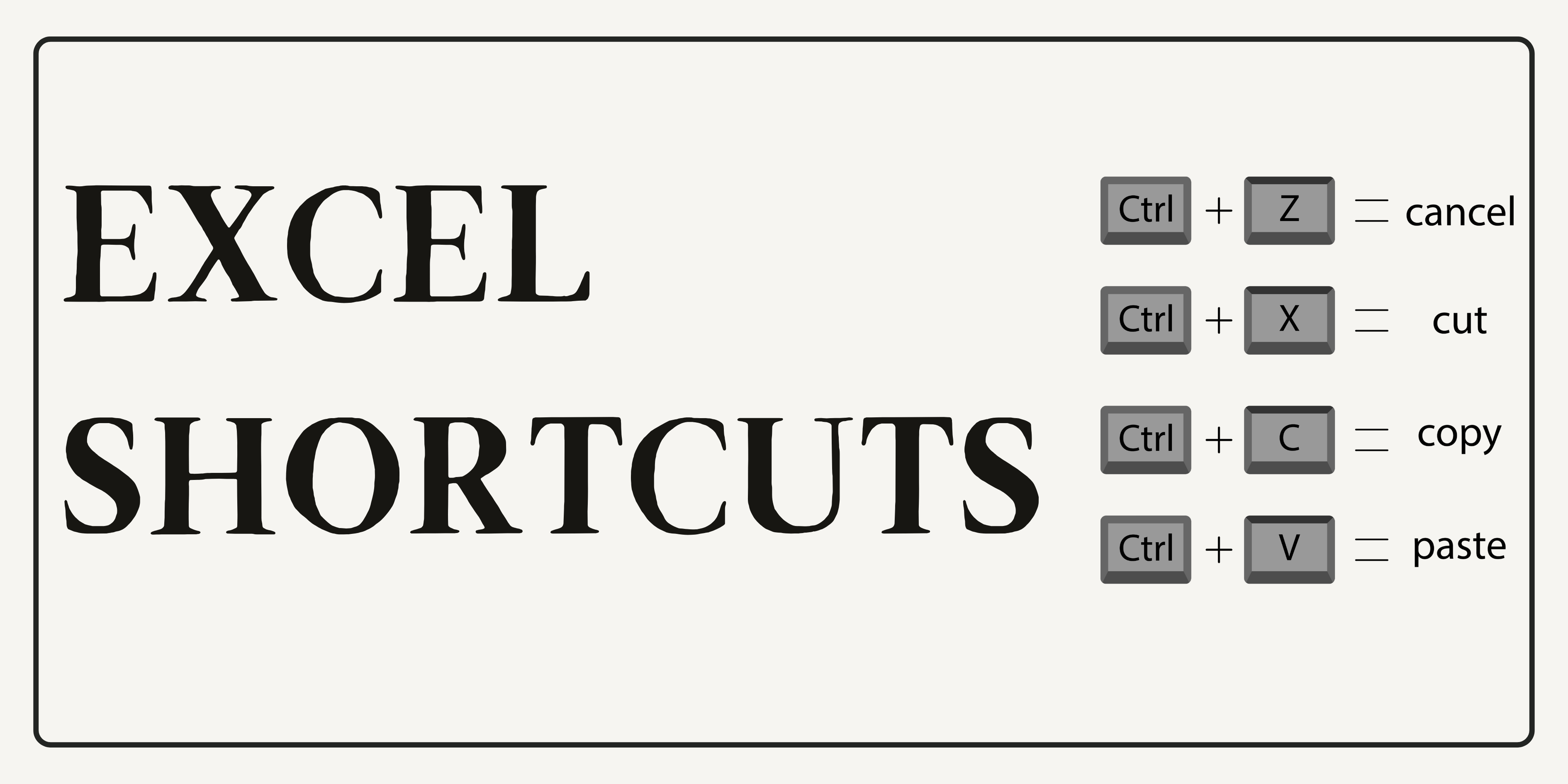 Excel Shortcuts for productivity