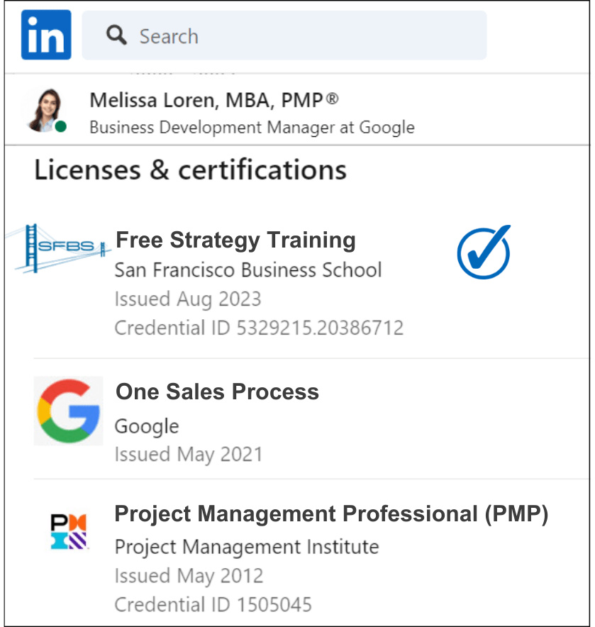 Free Strategy Training Program LinkedIn Profile