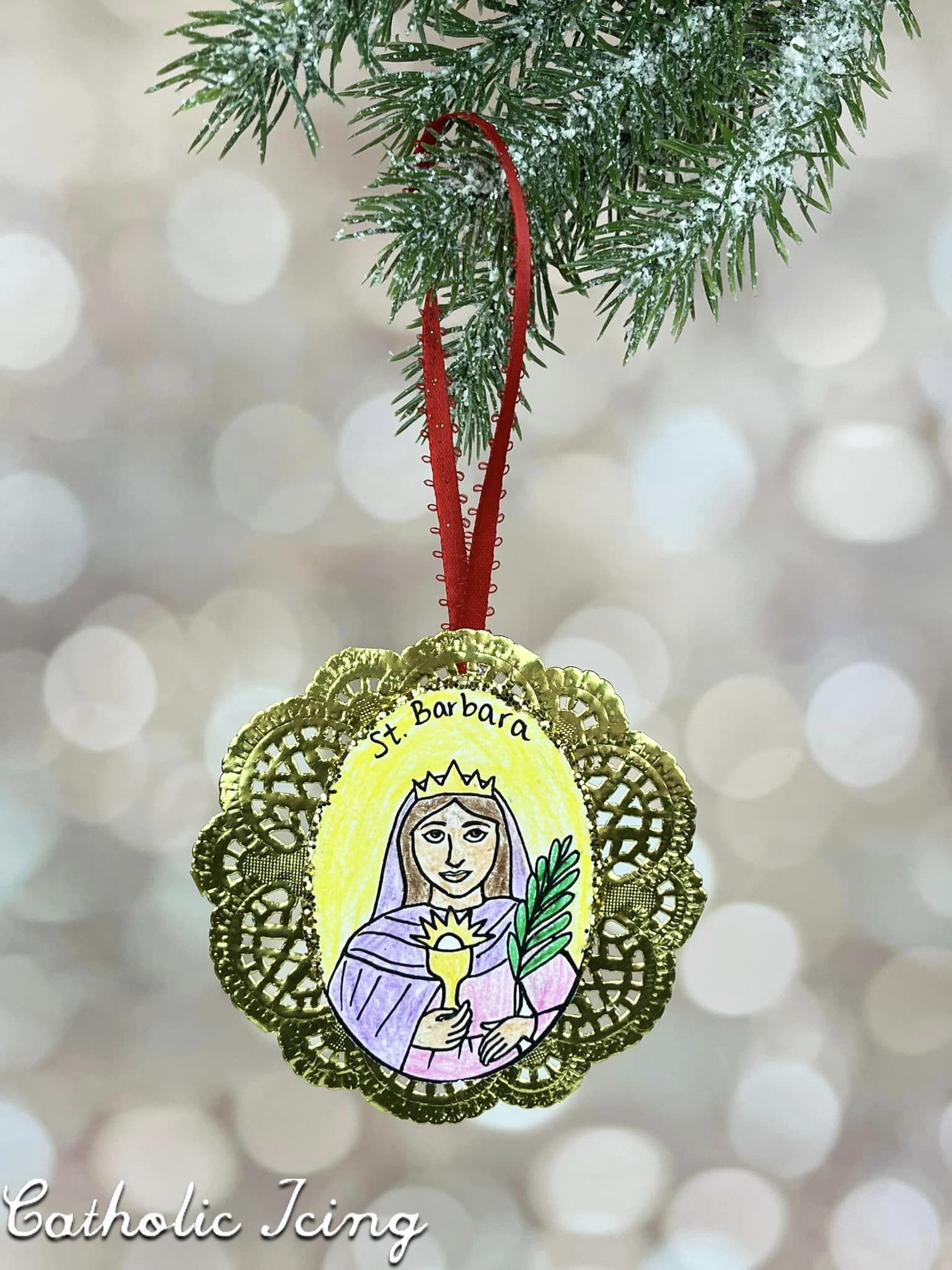 Saint Barbara from the Advent Saints Ornament Craft
