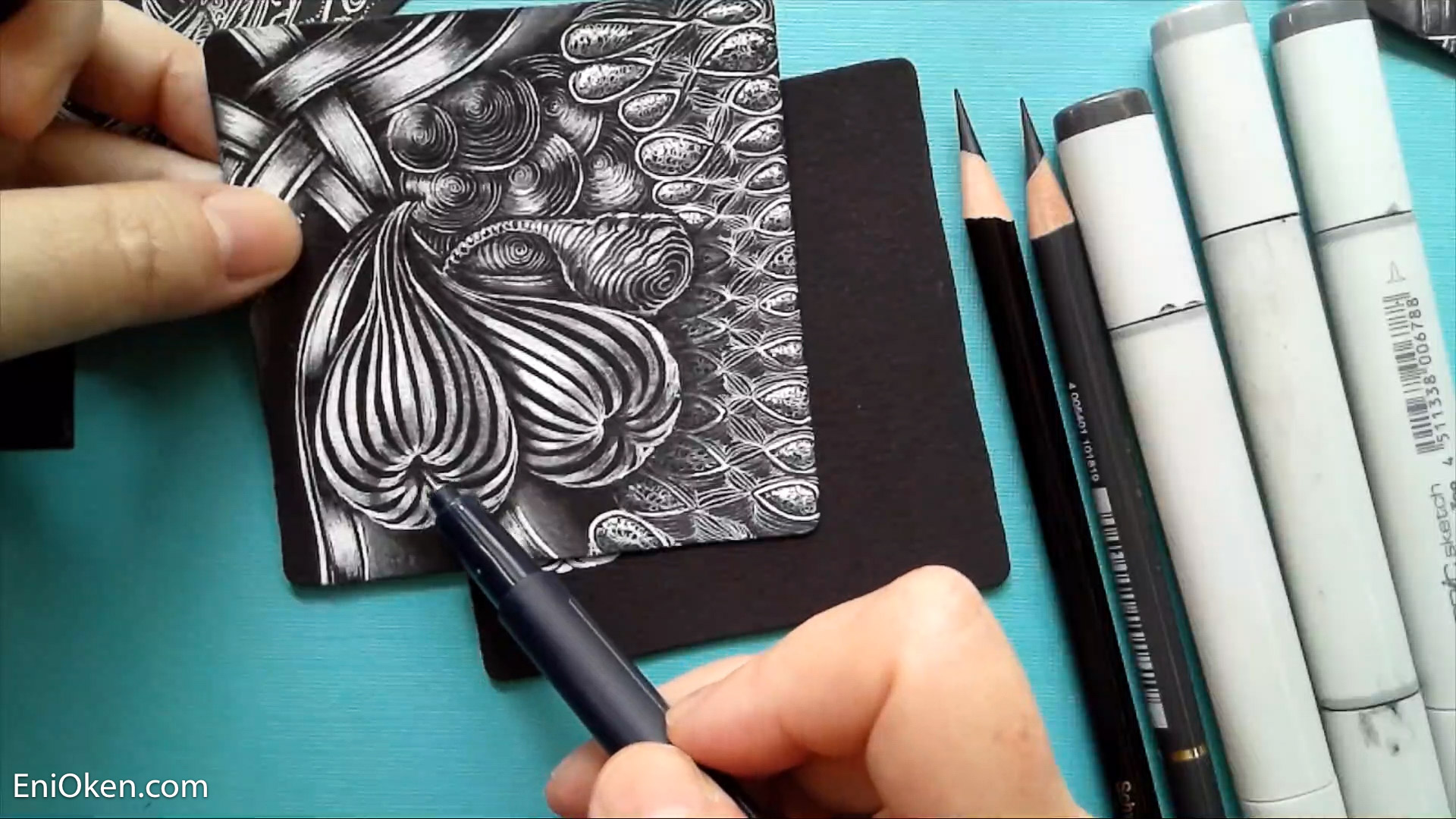 Portable Zentangle Kit Idea + Soapstone Pens for Shading Black