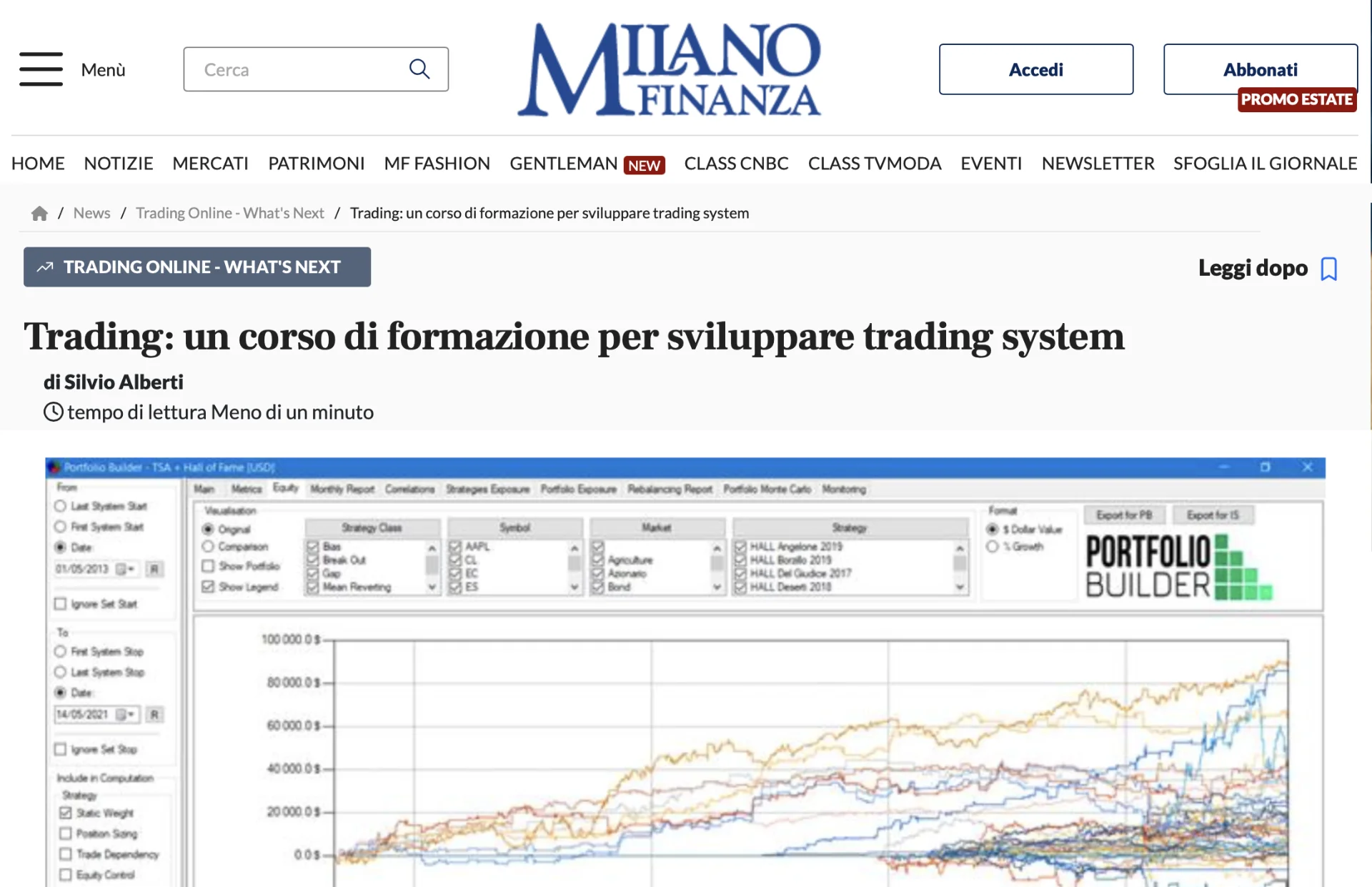 recensione libro trading milano finanza