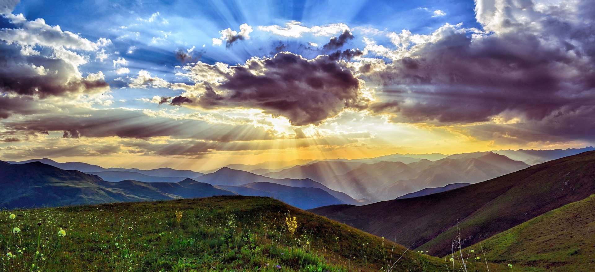 mountains and a sunset