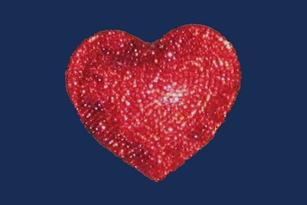 Image of a red heart-shape on a dark background