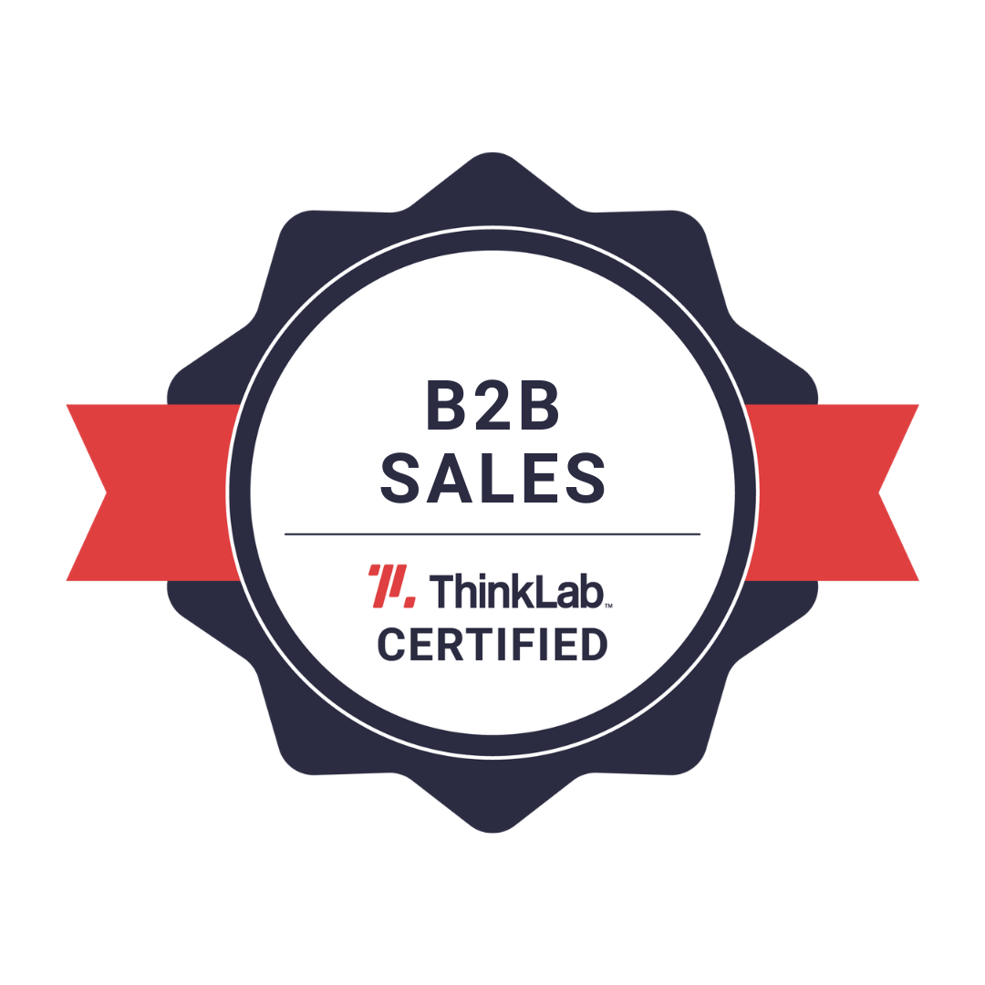 Certification seal reading ThinkLab Certified in B2B Sales