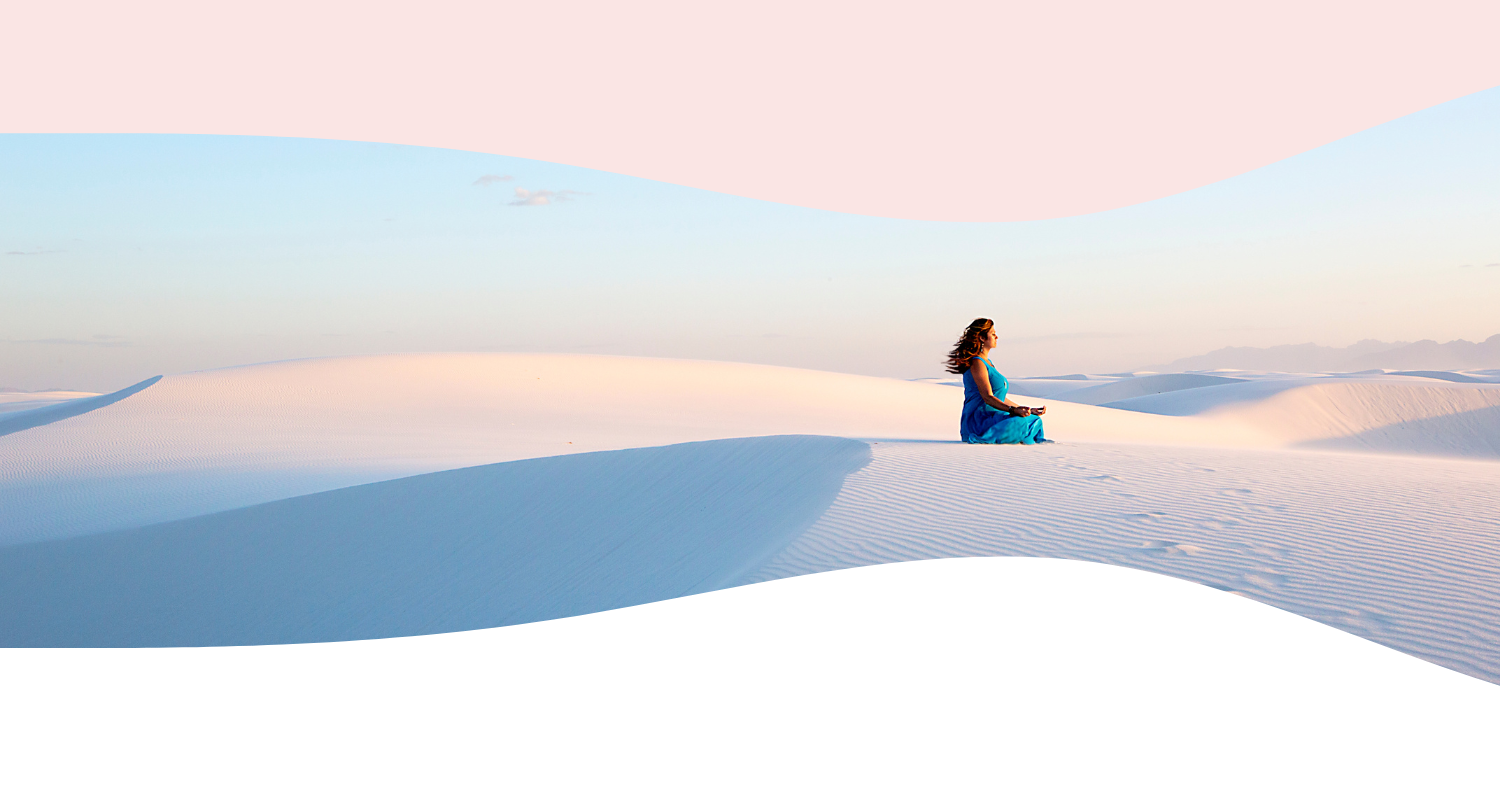 Photo of woman meditating outside