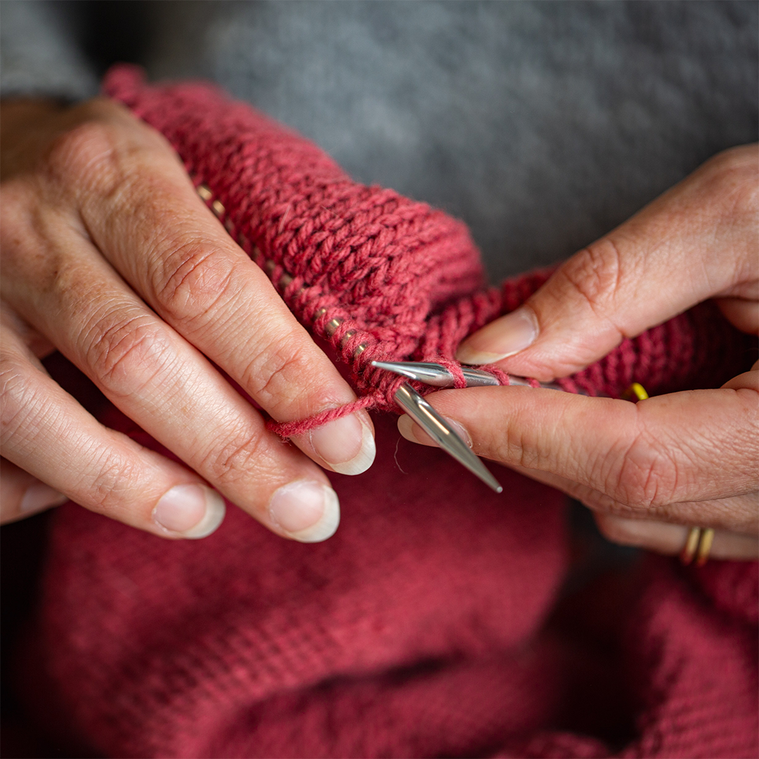 Knitting in hands