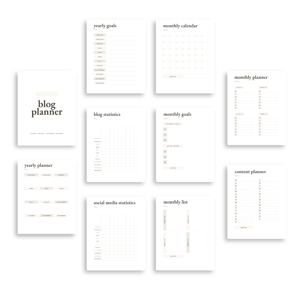 blog planner pages