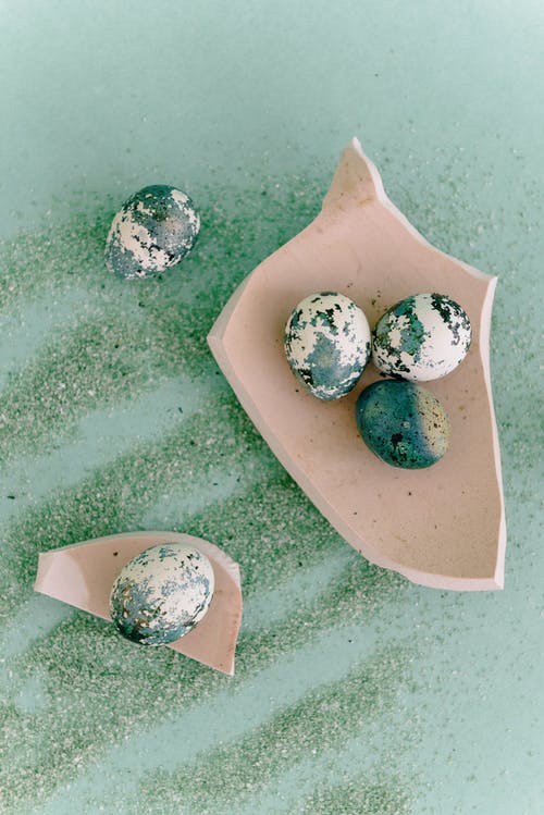 Eggs on broken plate