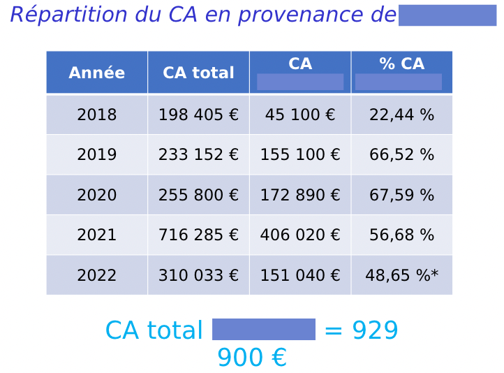 Répartition du CA LinkedIn