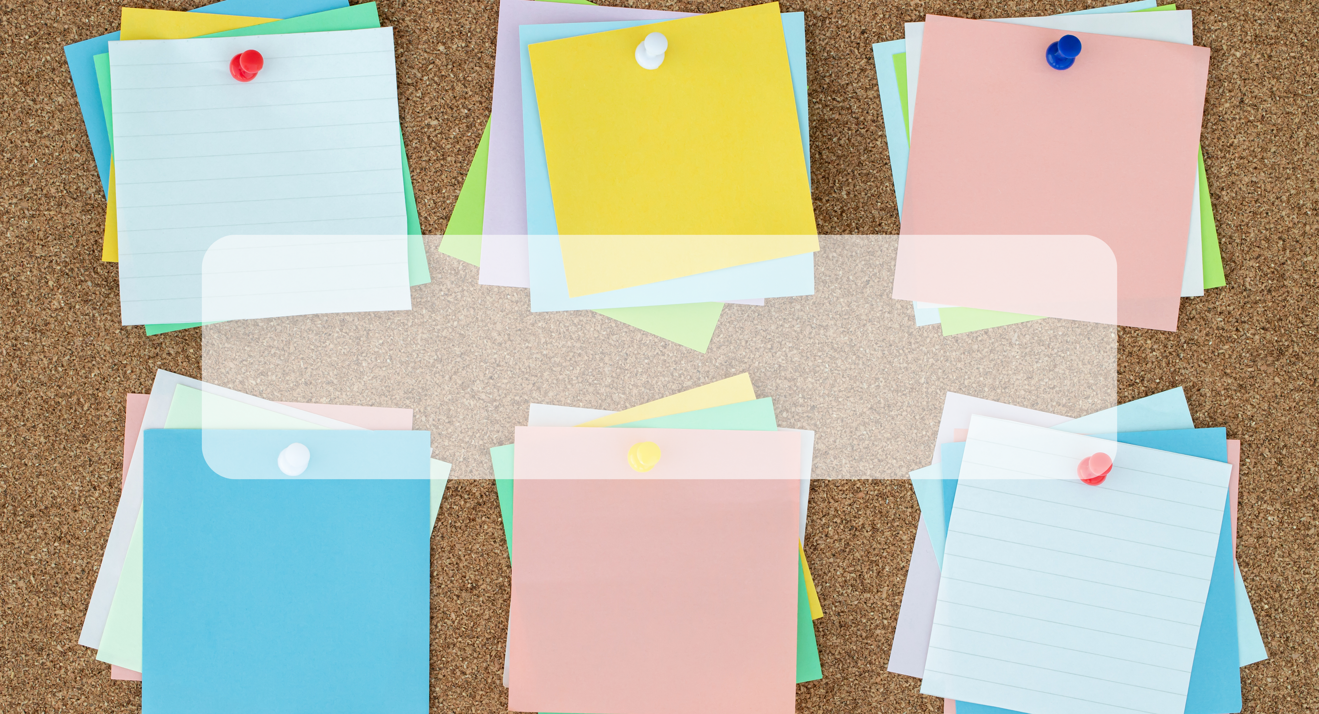 bulletin board with sticky notes