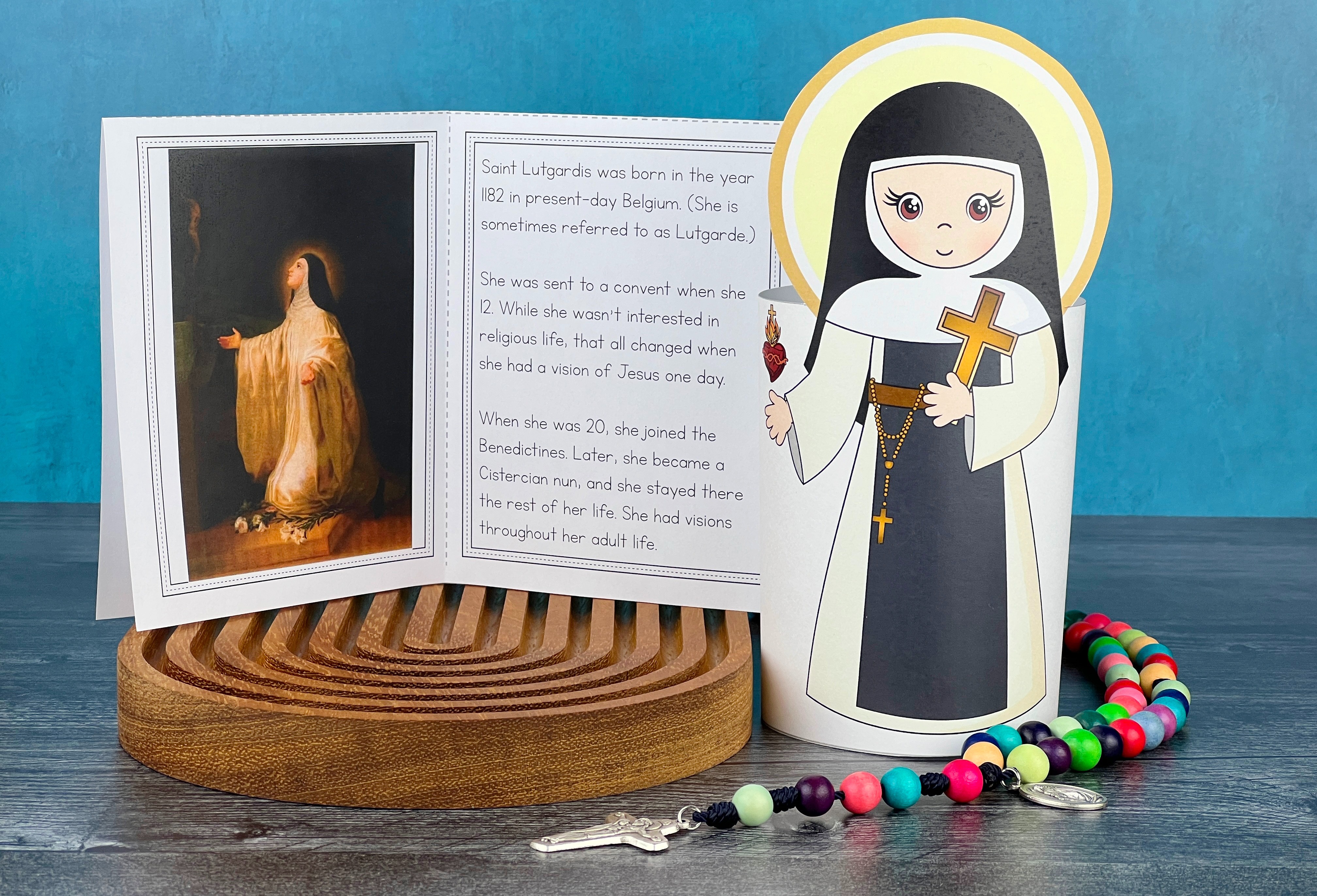 Saint Lutgardis Statue Craft and Mini Book