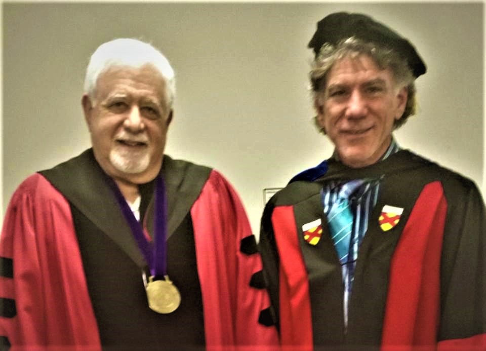 Dr. Robert Frager and Dr. B. at a Sofia University Commencement Ceremony