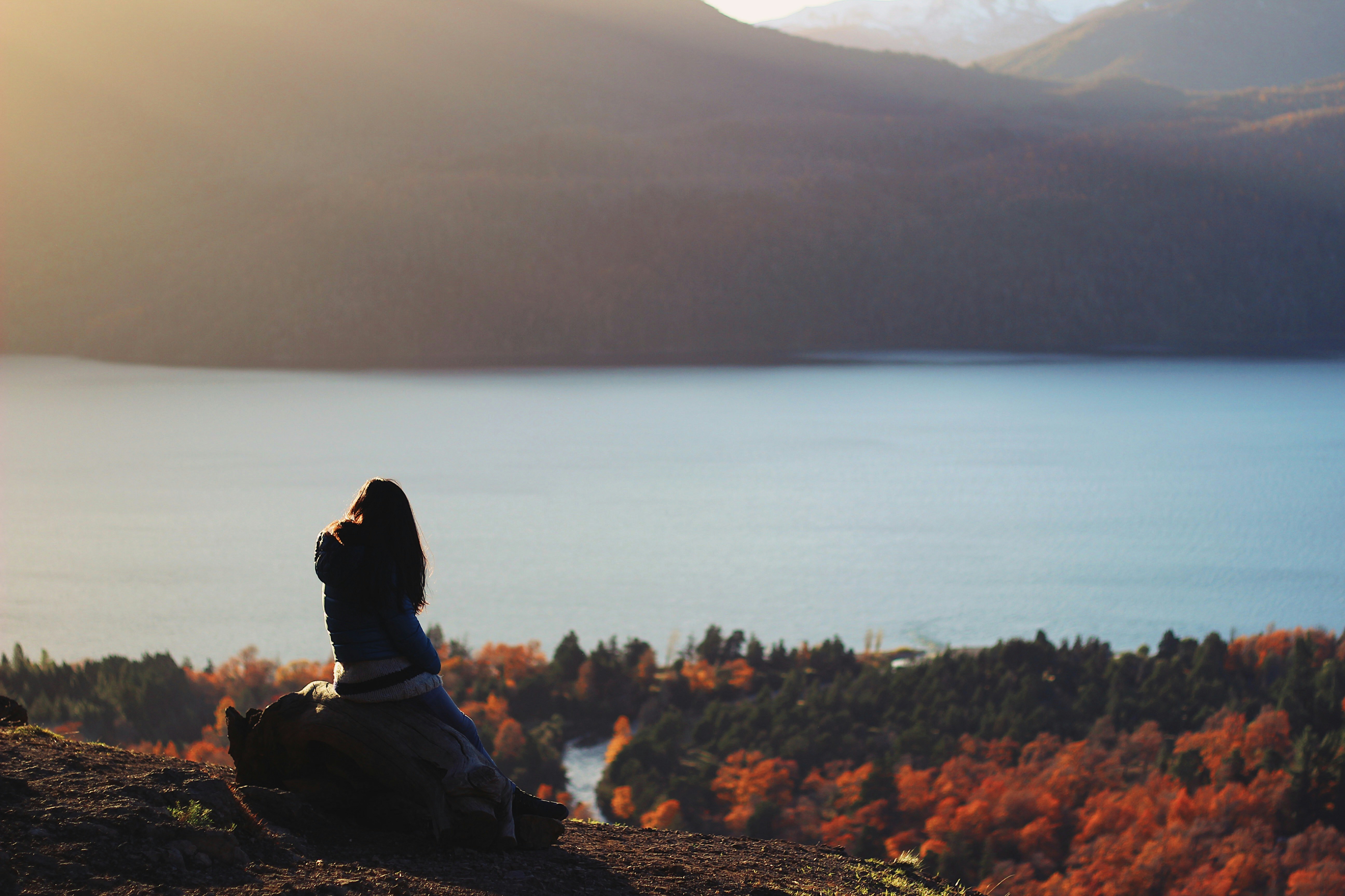 woman on bench