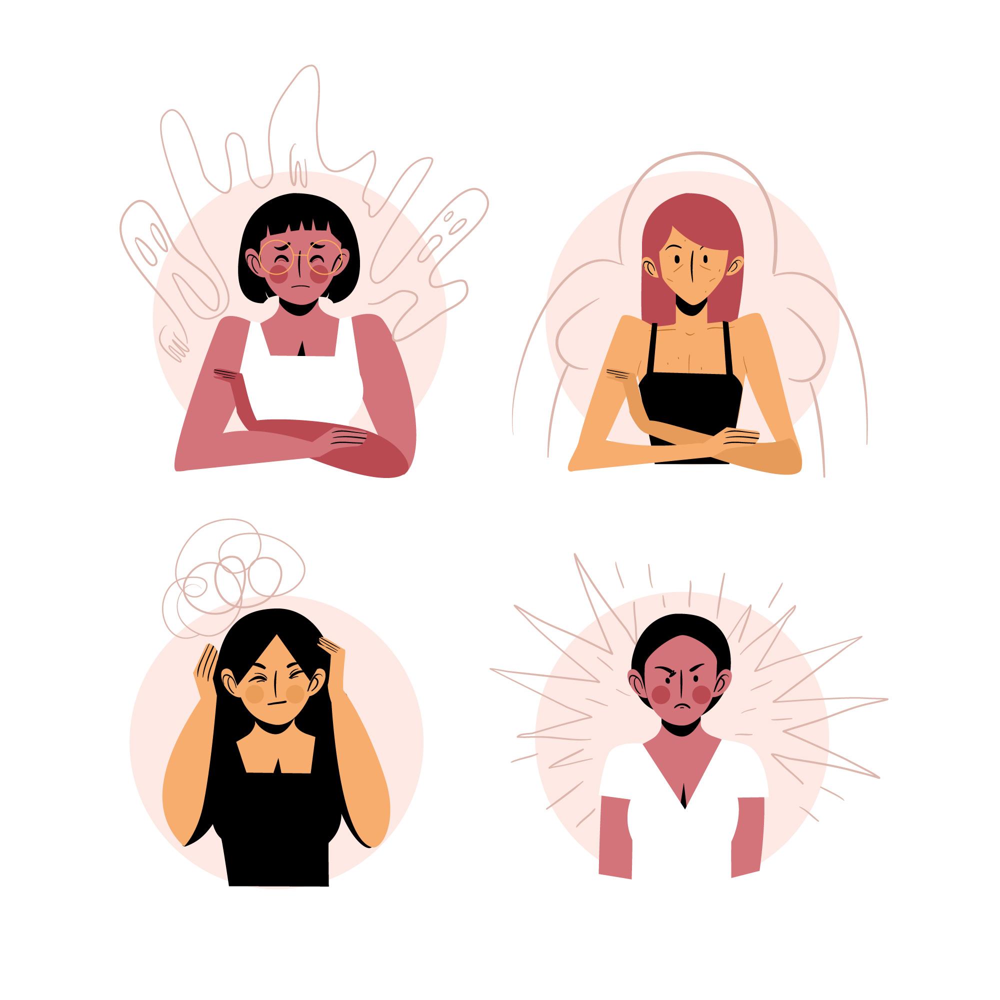 grafic of women in various emotions from freepik