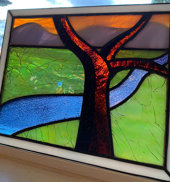 plated stained glass giraffe - Hollis Wilson