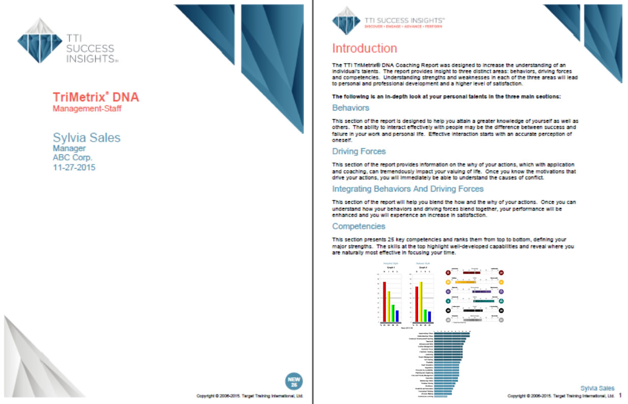 TriMetrix® DNA for Management & Staff