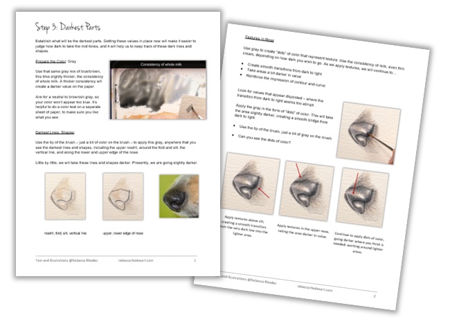 ebook how to paint a dog&#39;s nose in watercolor by Rebecca Rhodes