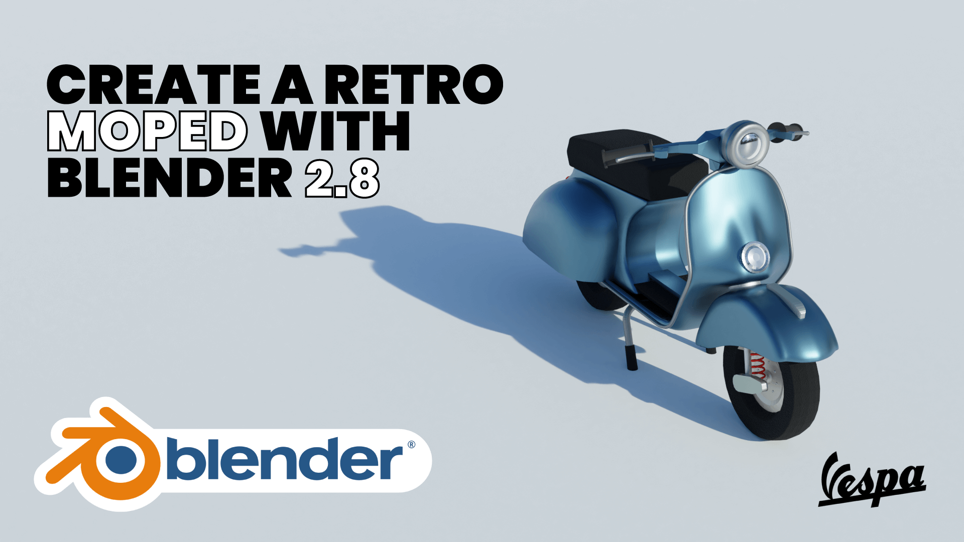 Retro Vehicle Moped Vespa 3D Model Blender Course Academy